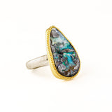 Wavy Boulder Opal Ring