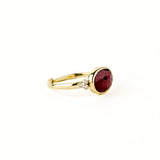 Red Ruby Ring with Diamond Clusters
