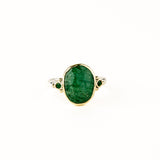 Kiwi Quartz Ring with Tsavorite Garnets
