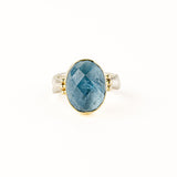 Checkerboard Aquamarine Ring