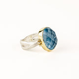 Checkerboard Aquamarine Ring