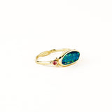 Australian Opal Ring with Peach Sapphires