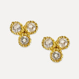 White Blue Topaz Trifecta Studs