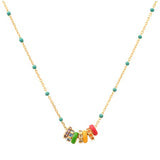 Enamel Beaded Chain with Rainbow Rondelles