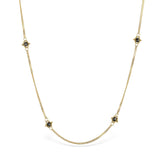Stone & 18k Textile Station Necklace