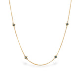 Stone & 18k Textile Station Necklace