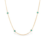 Stone & 18k Textile Station Necklace