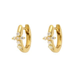 Tiny Cross Hoop Earring