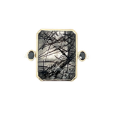 Emerald-Cut Tourmalated Quartz with Black Diamonds