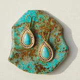 Turquoise Cabochon Drop Earrings