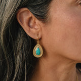 Turquoise Cabochon Drop Earrings