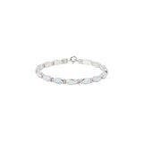 Flat Oval Shaped Opal Tennis Bracelet