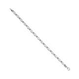 Flat Oval Shaped Opal Tennis Bracelet