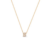 Anchored Pave Diamond Initial Necklace