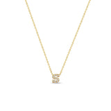 Anchored Pave Diamond Initial Necklace