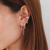 14k Diamond Double Drop Earrings