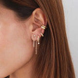 14k Diamond Double Drop Earrings