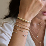 14K Floating Diamond Station Bracelet