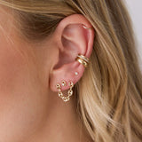 Double Stud Small Mariner Chain Earring