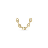 Double Stud Small Mariner Chain Earring