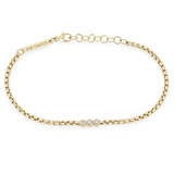 3 Diamond Bezel Small Box Chain Bracelet