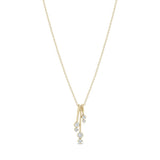 14k 3 Diamond Drop Necklace