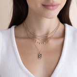 Scattered Star Set Diamonds Square Edge Dog Tag