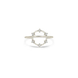 14k Prong Dash Diamond Small Circle Ring