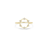 14k Prong Dash Diamond Small Circle Ring