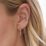 Diamond & Bead Chain Waterfall Earrings