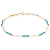 Mixed Gold & Turquoise Bar Bracelet