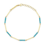 Mixed Gold & Turquoise Bar Bracelet