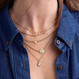 14k Floating Diamond Small Puffed Mariner Necklace {Trunk Show}