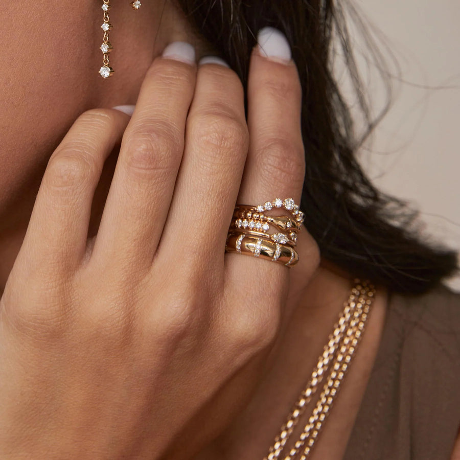 14k Marquise Diamond Band Ring