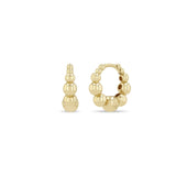 Graduated 14K Gold Bead Huggies