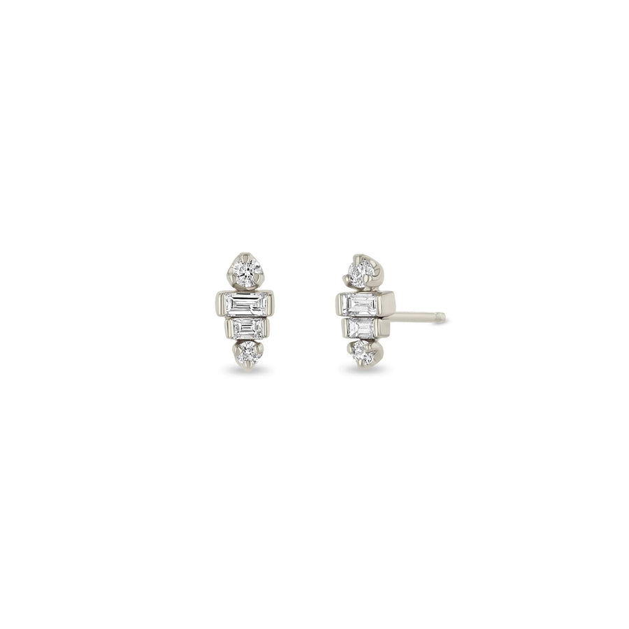 14k Graduated Baguette Diamond Studs