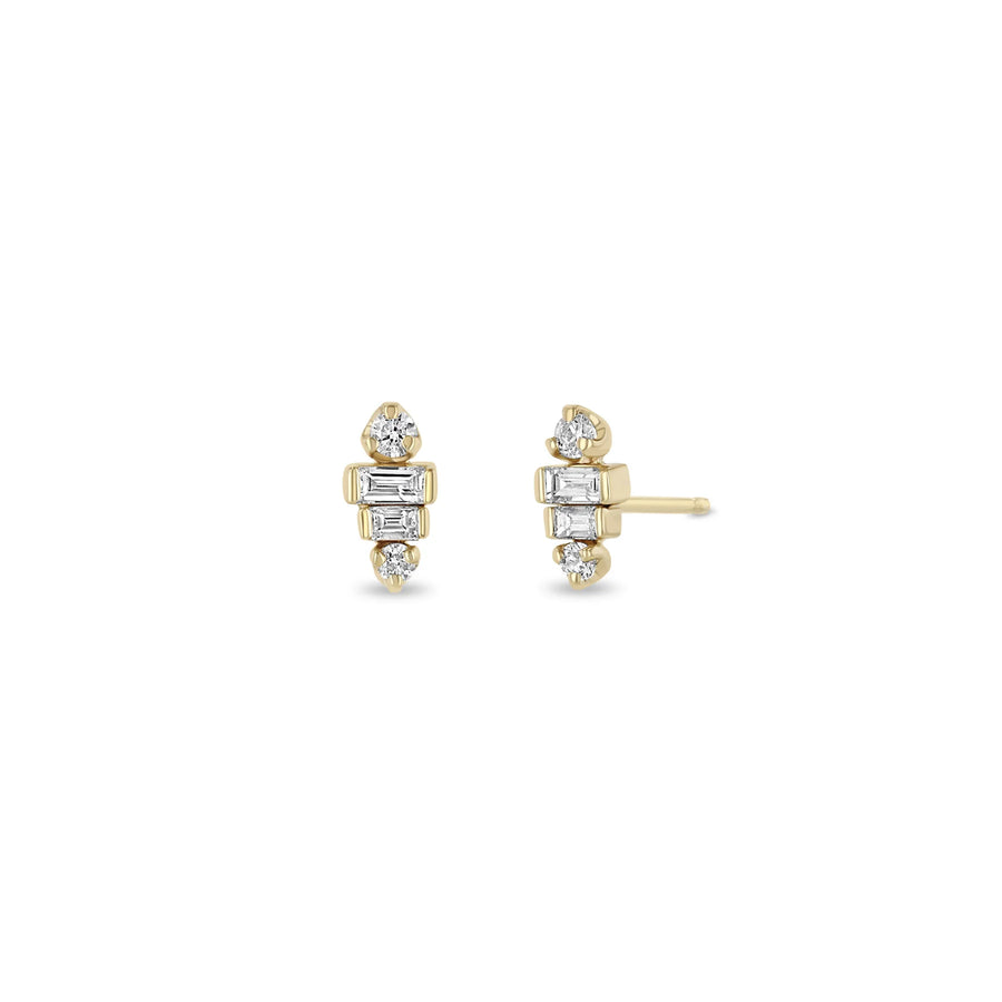 14k Graduated Baguette Diamond Studs