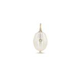 14k Baroque Pearl Clip On Charm