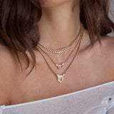 14k Brushed Pave Diamond Supernova Box Chain Necklace {Trunk Show}