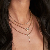 14k Pave Diamond Serpent Box Chain Necklace