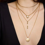 14k Brushed Pave Diamond Supernova Box Chain Necklace {Trunk Show}