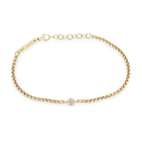 Small Box Chain Floating Diamond Bracelet