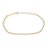 14K Floating Diamond Station Bracelet