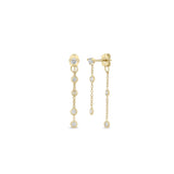 14k Floating Diamond Front to Back Earrings