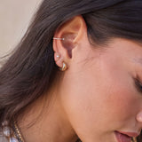 14k Small Aura Huggie Hoop Earrings