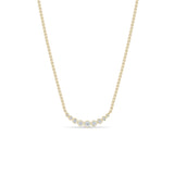 14k Curved Graduated Bezel Set Diamond Necklace