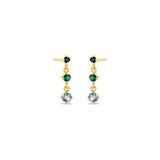 Linked Graduated Blue Ombre Gemstone Drop Earrings