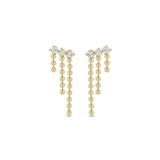Diamond & Bead Chain Waterfall Earrings