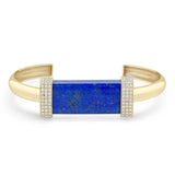 14k Large Lapis Bar Cuff with Diamonds {Trunk Show}