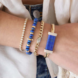 14k Large Lapis Bar Cuff with Diamonds {Trunk Show}